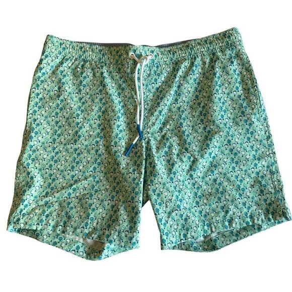 BONOBOS Men's Size MEDIUM Riviera Recycled Swim Trunks 7" Globetrotters Shorts - Picture 3 of 10